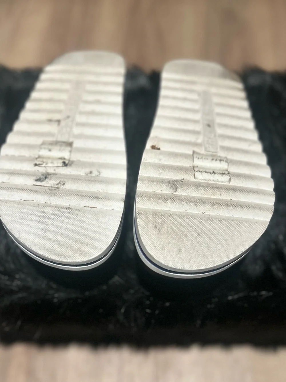 Michael Kors Black and Blue MK Logo Slide Sandals